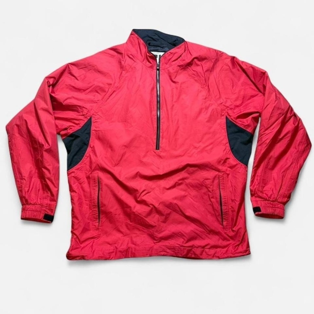 FootJoy DryJoys Tour Collection Red Mens Quarter Zip Windbreaker Sz XL